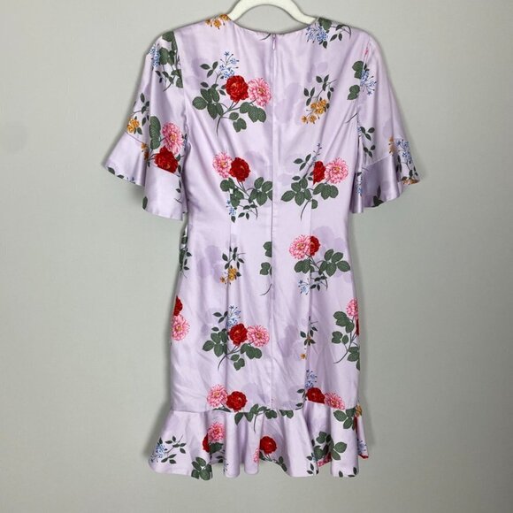 Keepsake the Label Pretty One Mini Dress Floral Ruffle Short Sleeves Womens S - Picture 8 of 9